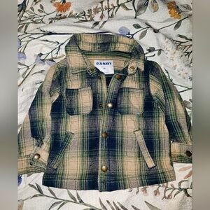 Toddler Old Navy Shacket in navy/cream/green size 2T